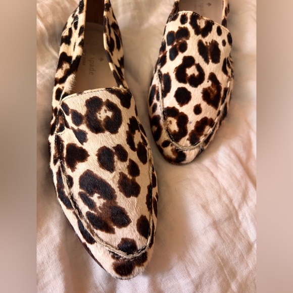 kate spade Leopard Print Genuine Calf Hair Slip-On Loafers - Picture 2 of 5
